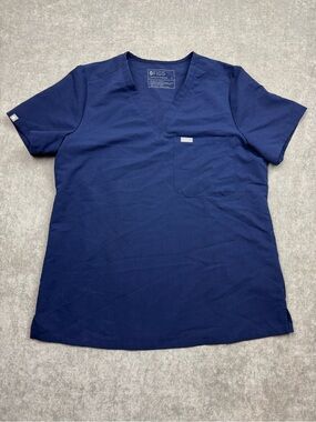 Figs Catarina One Pocket V-Neck Scrub Top in Navy Blue Women’s Medium